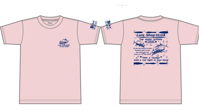 画像1: ルアーショップ ウルア オリジナルGT Tシャツ ver2 カラー：ライトピンク  サイズ：M